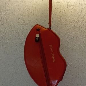 Betsey Johnson Lips-Shaped Red Wristlet
